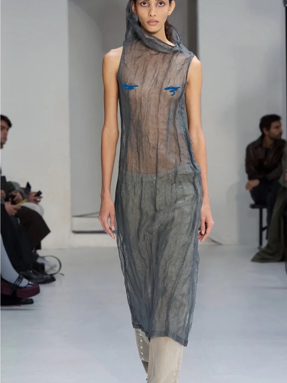 Paloma Wool SS25 sheer funnel neck dress